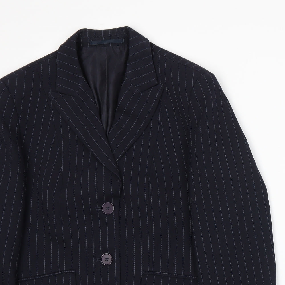 Preworn Womens Blue   Jacket Suit Jacket Size 10