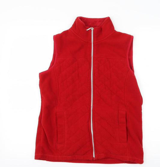 BM collection Womens Red  Fleece Gilet Coat Size 10