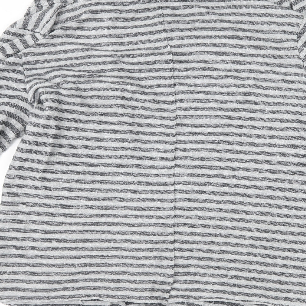 H&M Womens Grey Striped  Jacket Coatigan Size S