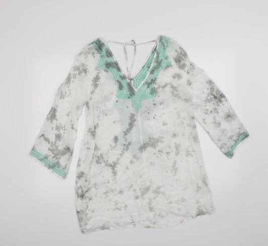 andree blue Womens White   Basic Blouse Size S