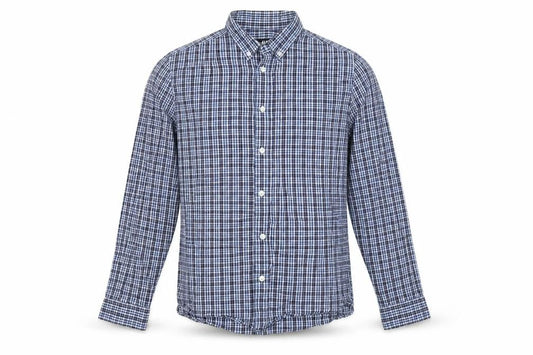 H&M Mens Blue Check   Button-Up Size M
