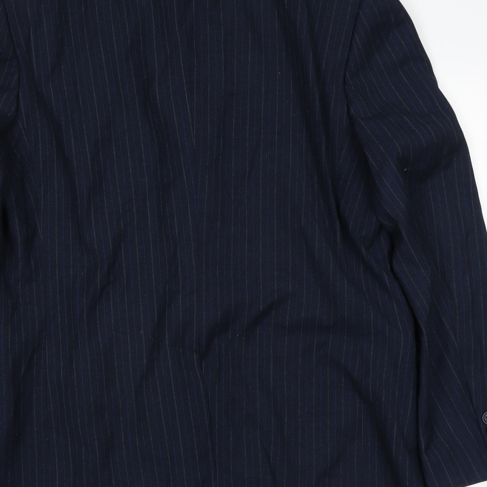 Greenwoods Mens Blue Striped  Jacket Suit Jacket Size 40