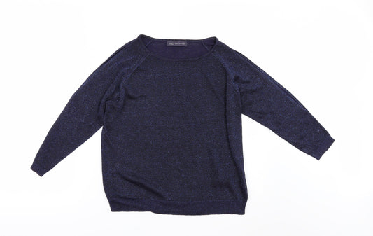 Marks and Spencer Womens Blue   Pullover Jumper Size 8  - Cold shoulder