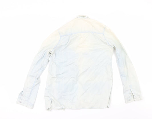 Topshop Womens Blue  Denim Tunic Button-Up Size 8