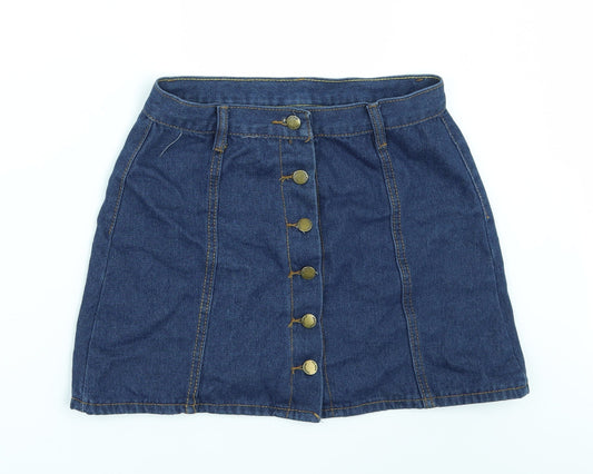 Preworn Womens Blue  Denim Mini Skirt One Size