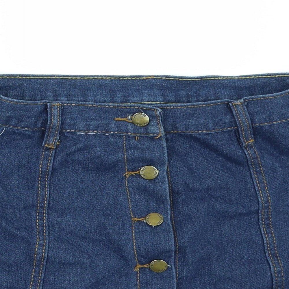 Preworn Womens Blue  Denim Mini Skirt One Size