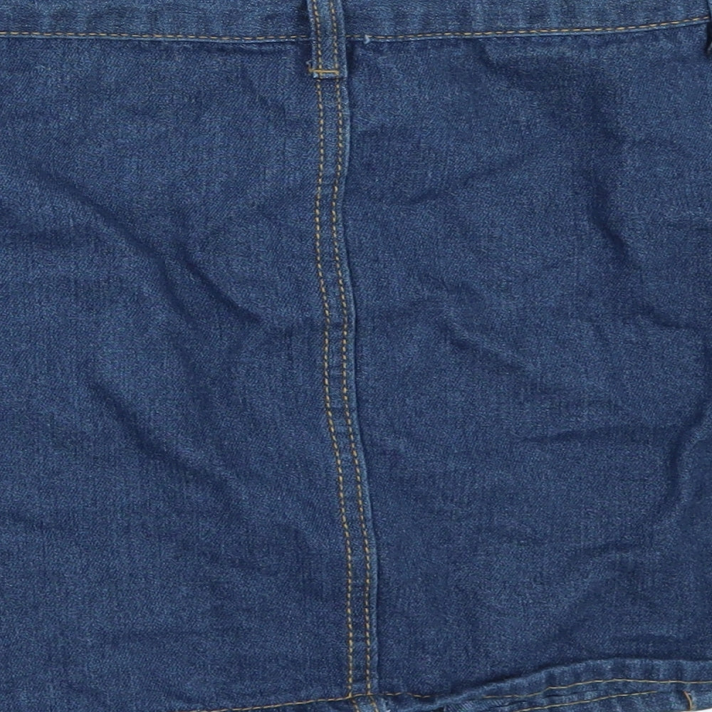 Preworn Womens Blue  Denim Mini Skirt One Size