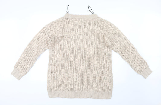 H&M Womens Ivory  Knit Pullover Jumper Size 6