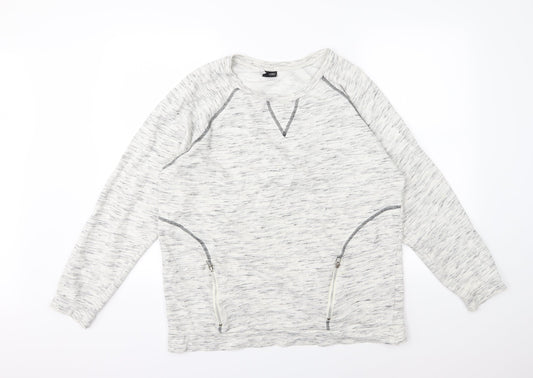 Sparkle & Fade Womens Ivory  Jersey Pullover Sweatshirt Size L