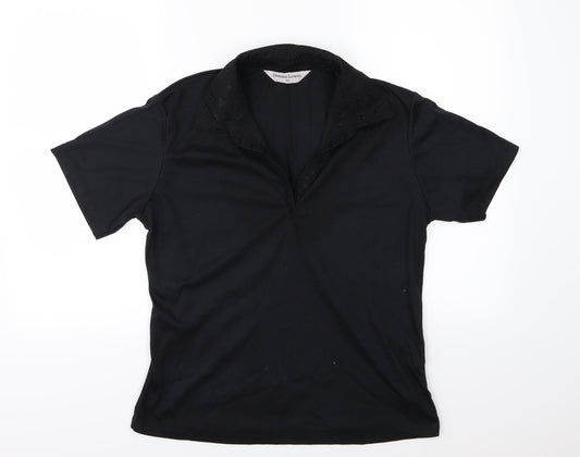 Donna Lewis Womens Black  Jersey Basic T-Shirt Size XL