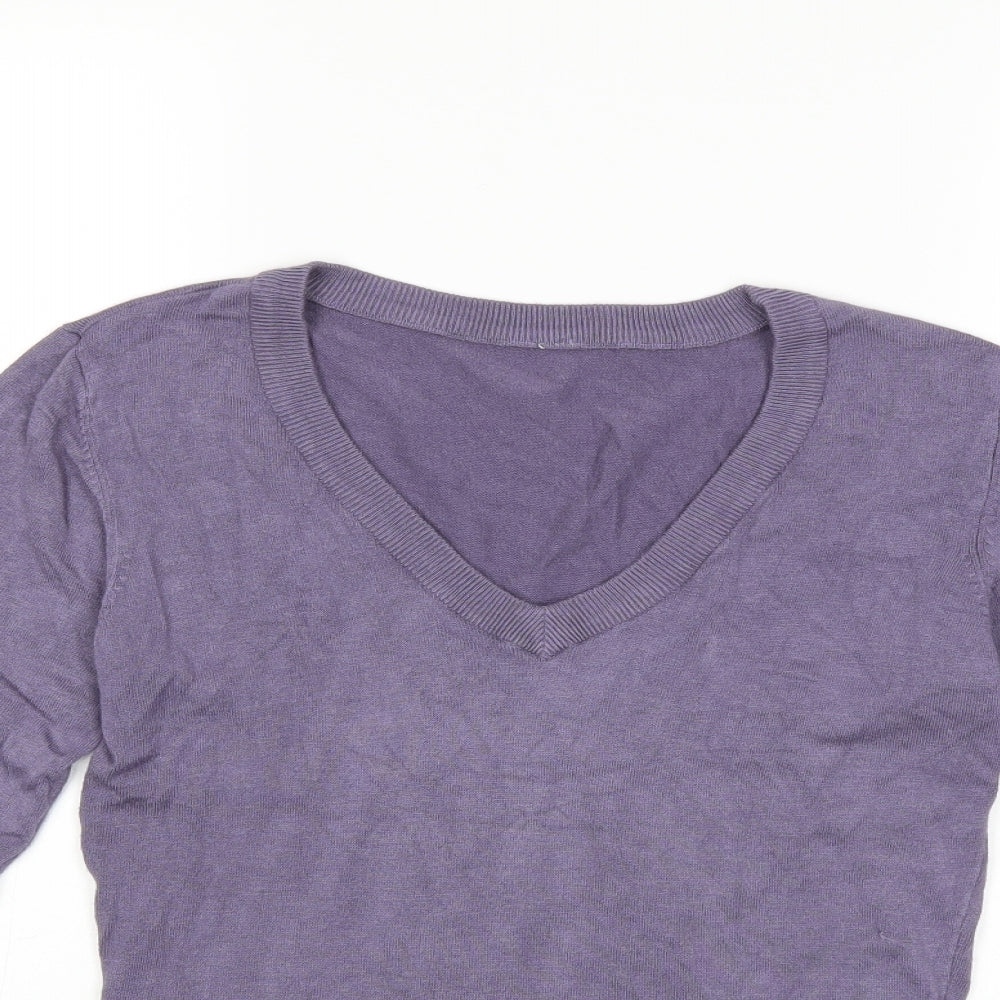 B YOUNG Womens Purple  Knit Pullover Jumper Size S