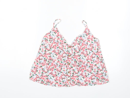 Pins & Needles Womens Pink Floral  Basic Tank Size S