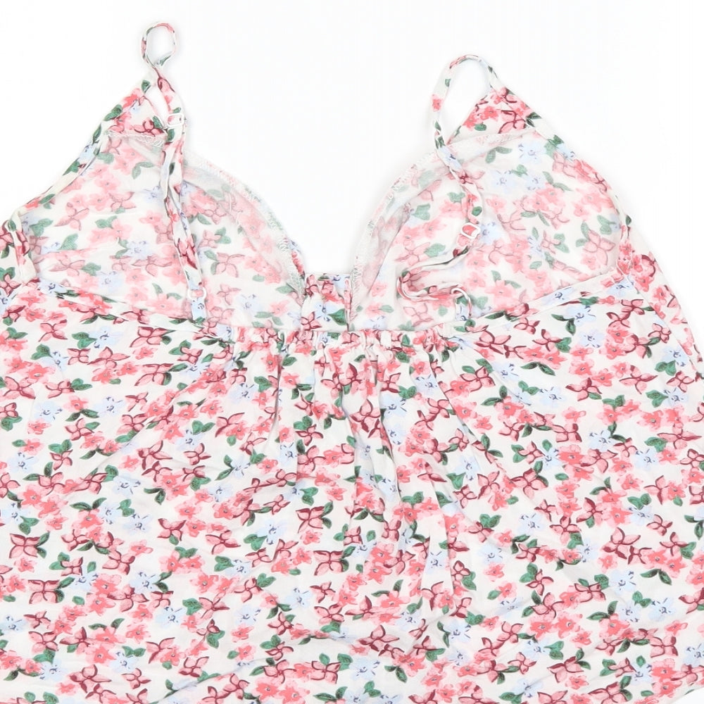 Pins & Needles Womens Pink Floral  Basic Tank Size S
