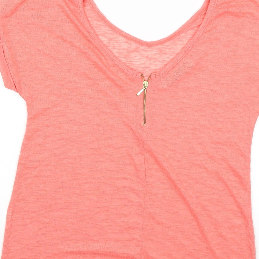 Stradivarius Womens Pink  Knit Basic T-Shirt Size M