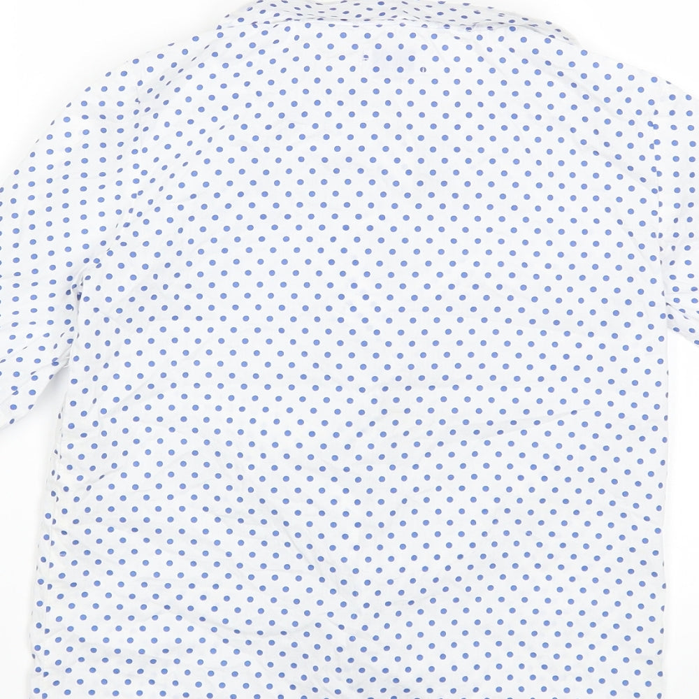 Over kids Girls White Polka Dot  Basic Blouse Size 6 Years
