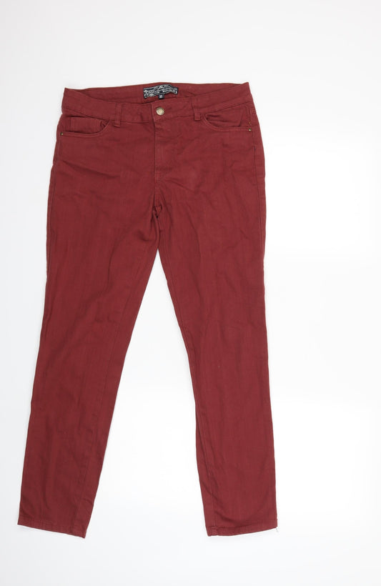 Preworn Womens Red  Denim Skinny Jeans Size 30 in L28 in