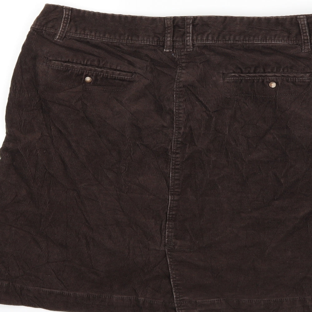 Merona Womens Brown  Corduroy A-Line Skirt Size 34 in