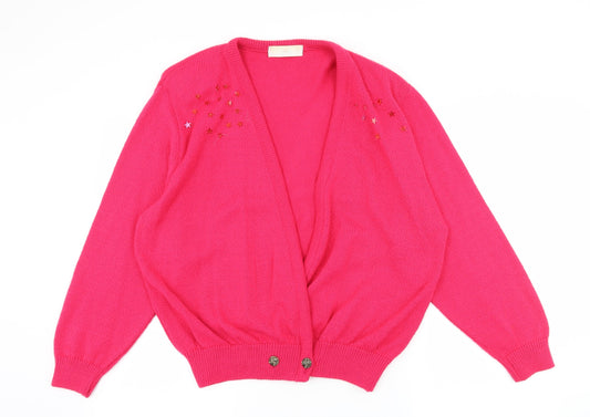 Choices Womens Pink  Knit Cape Jumper Size 18