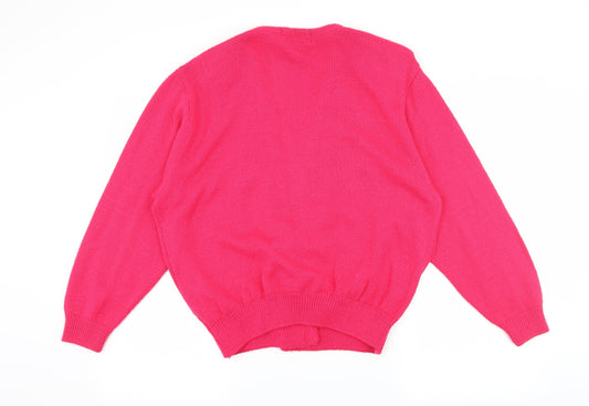 Choices Womens Pink  Knit Cape Jumper Size 18