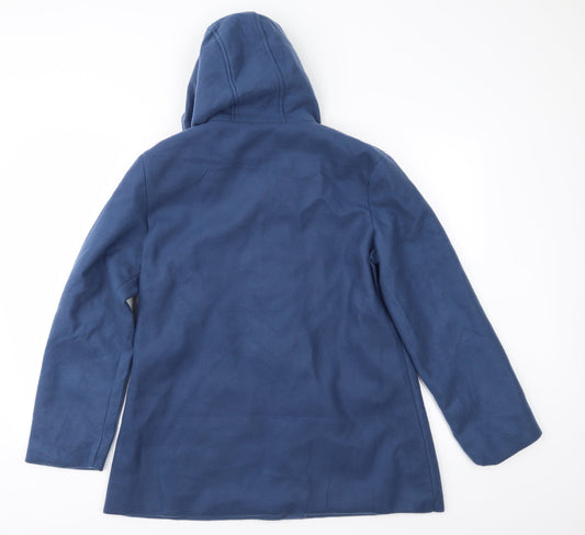 Anne De Lancay Womens Blue  Fleece Parka Coat Size S