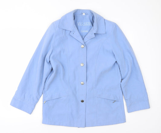 Klassik Womens Blue   Overcoat Coat Size 10
