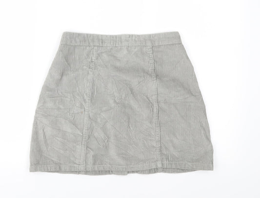 Denim & Co. Womens Green  Corduroy A-Line Skirt Size 8