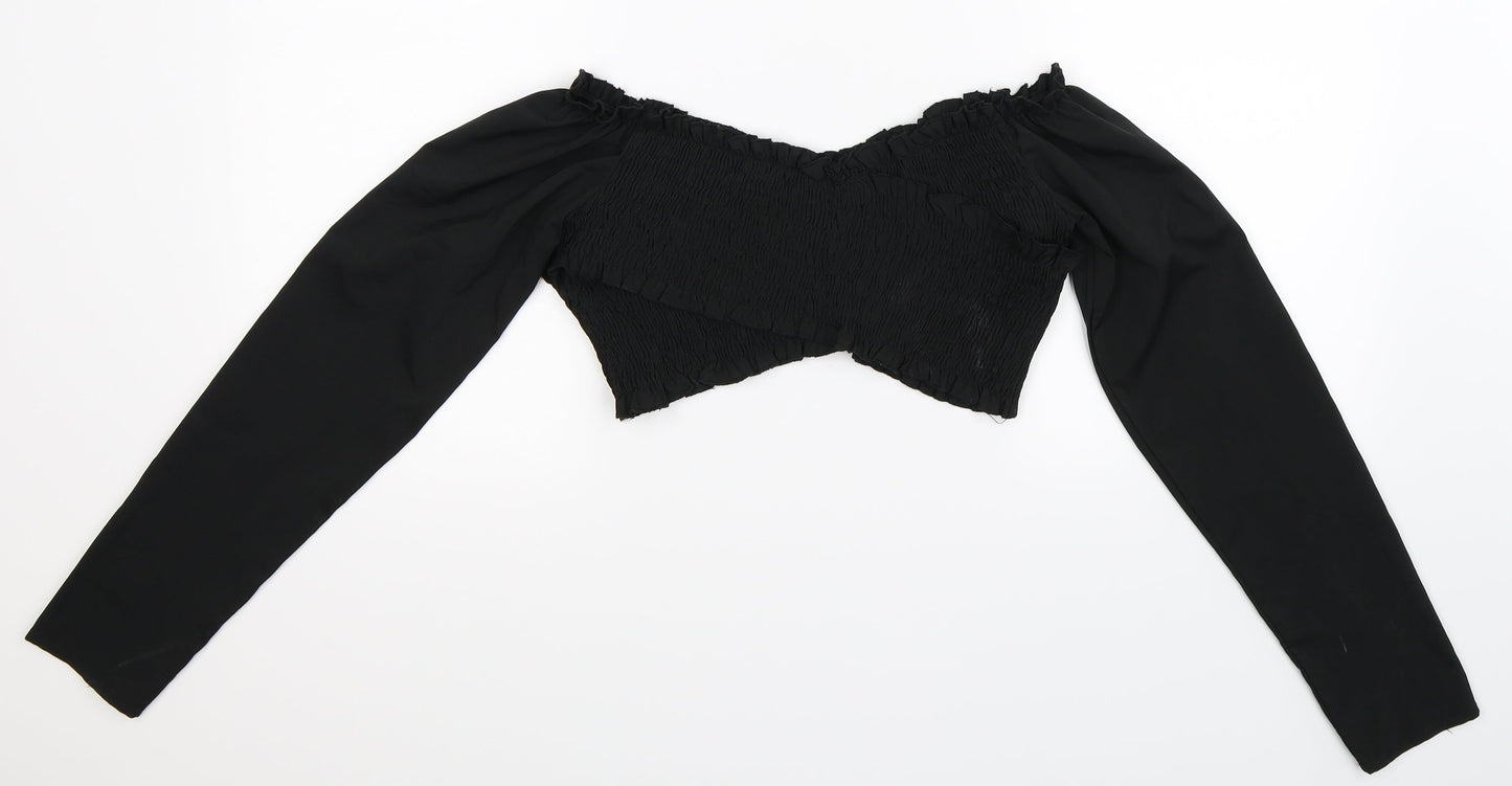 Nasty Gal Womens Black   Cropped Blouse Size 6