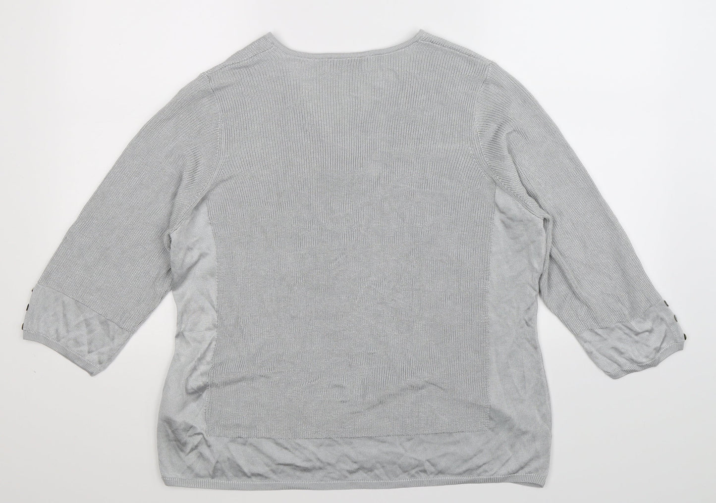 Per Una Womens Silver  Knit Pullover Jumper Size 20