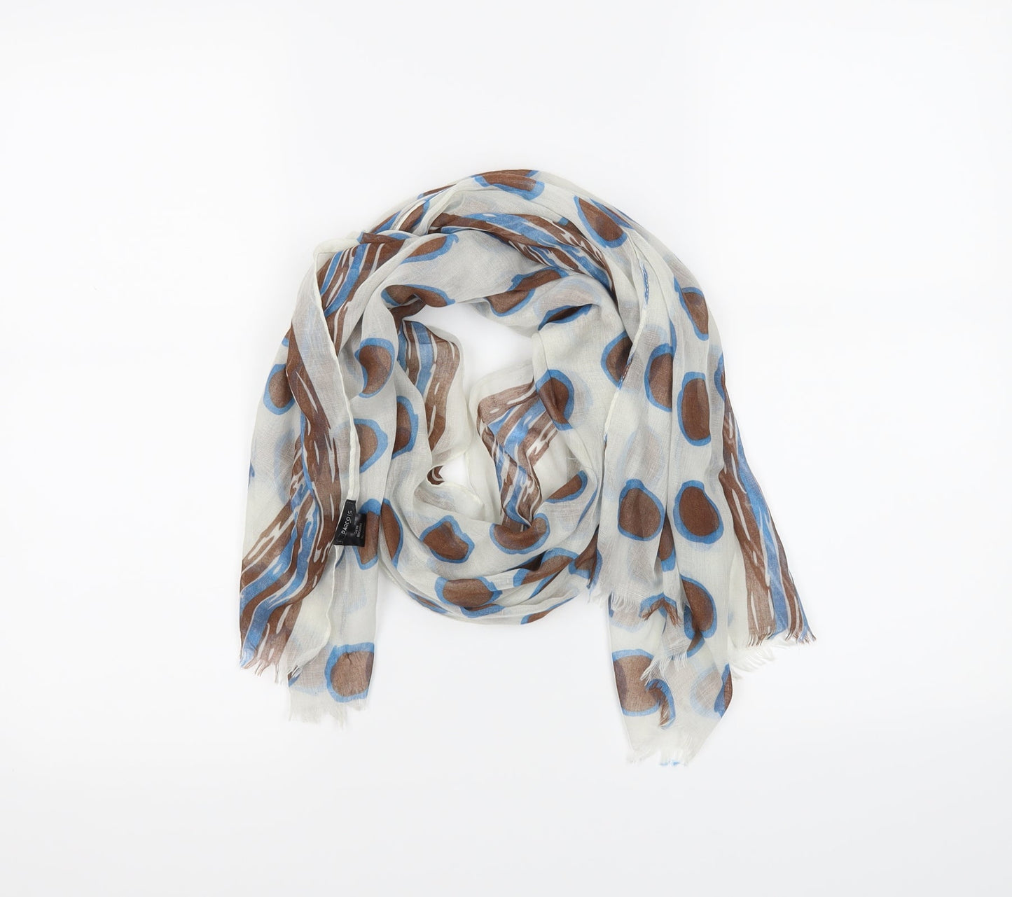 Preworn Womens Silver Polka Dot   Scarf