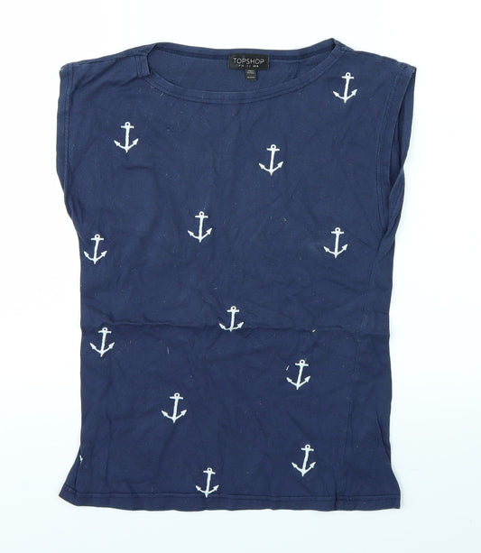 Topshop Womens Blue   Basic T-Shirt Size 6