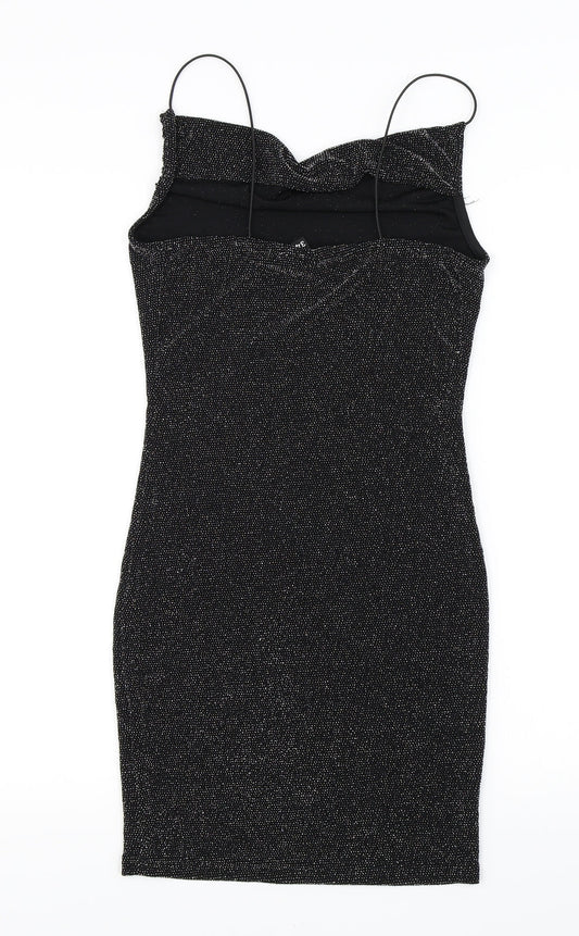 H&M Womens Black   Bodycon  Size 6  - Glitery