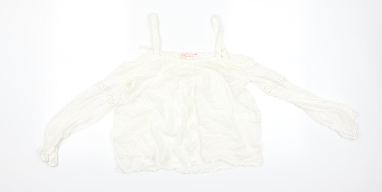 ZOE ROSE Womens Beige   Basic Blouse Size 8
