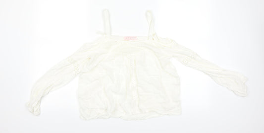 ZOE ROSE Womens Beige   Basic Blouse Size 8