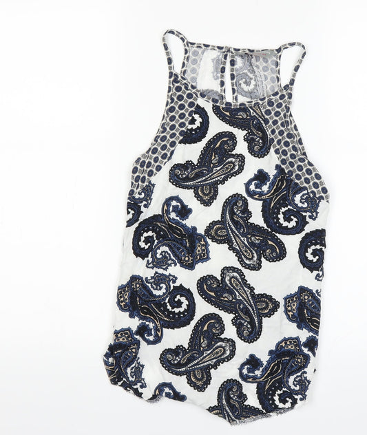 Dorothy Perkins Womens White Paisley  Basic Tank Size 6