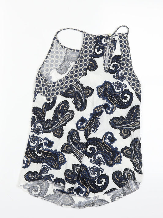 Dorothy Perkins Womens White Paisley  Basic Tank Size 6