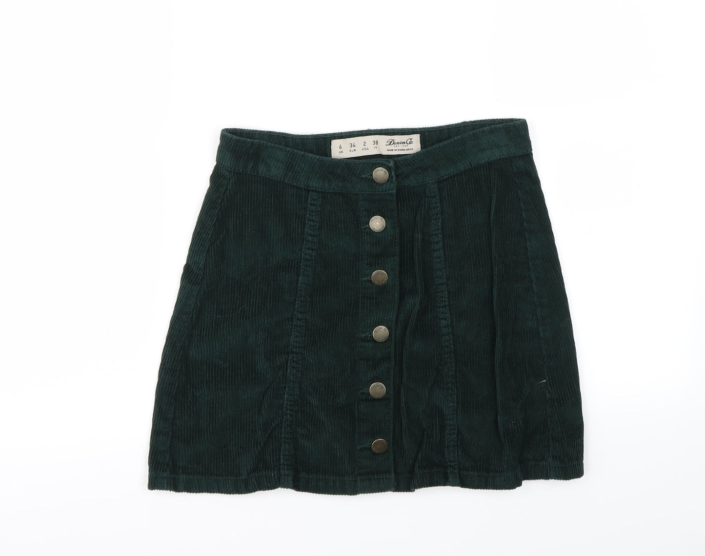 denim&co Womens Green   Mini Skirt Size 6