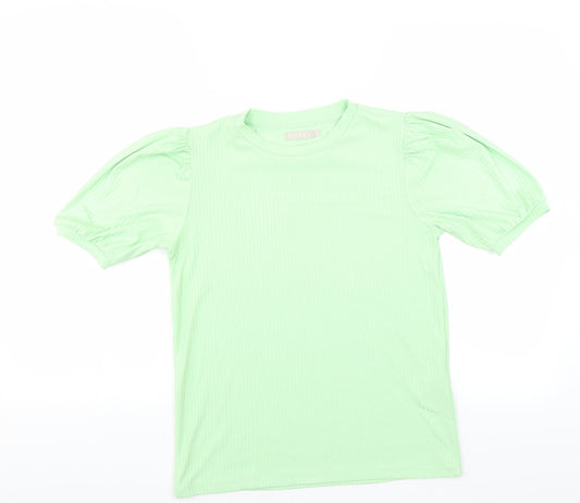 Pieces Womens Green   Basic T-Shirt Size XS