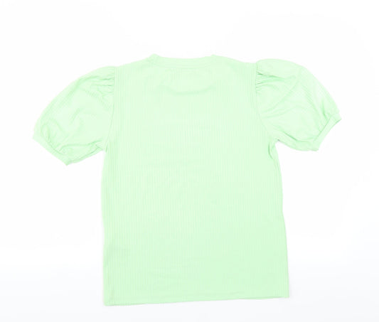 Pieces Womens Green   Basic T-Shirt Size XS