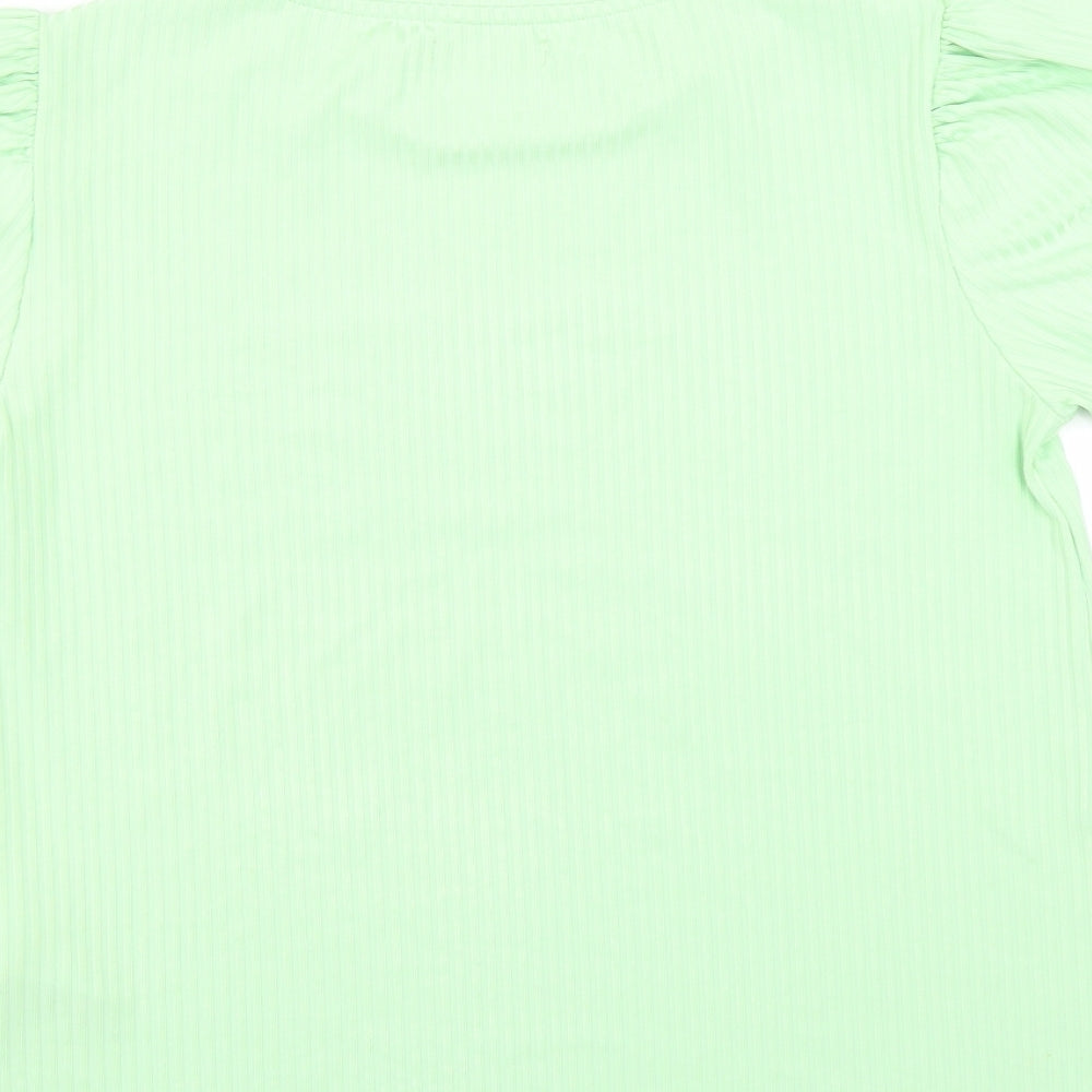 Pieces Womens Green   Basic T-Shirt Size XS