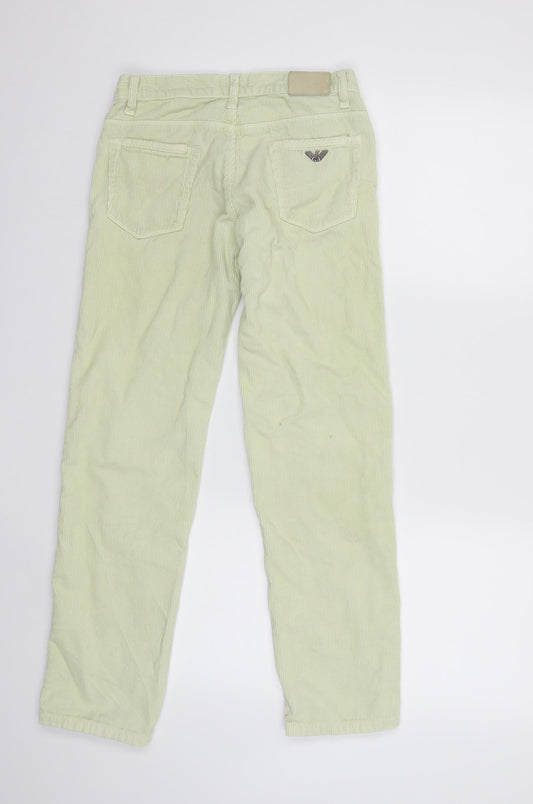 ARMANI Girls Green  Corduroy  Trousers Size 11 Years