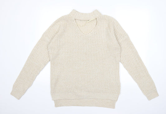 Atmosphere Womens Beige  Knit Pullover Jumper Size 10