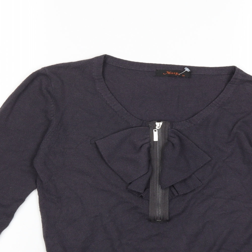 MISSY M Womens Grey  Knit Pullover Jumper Size M