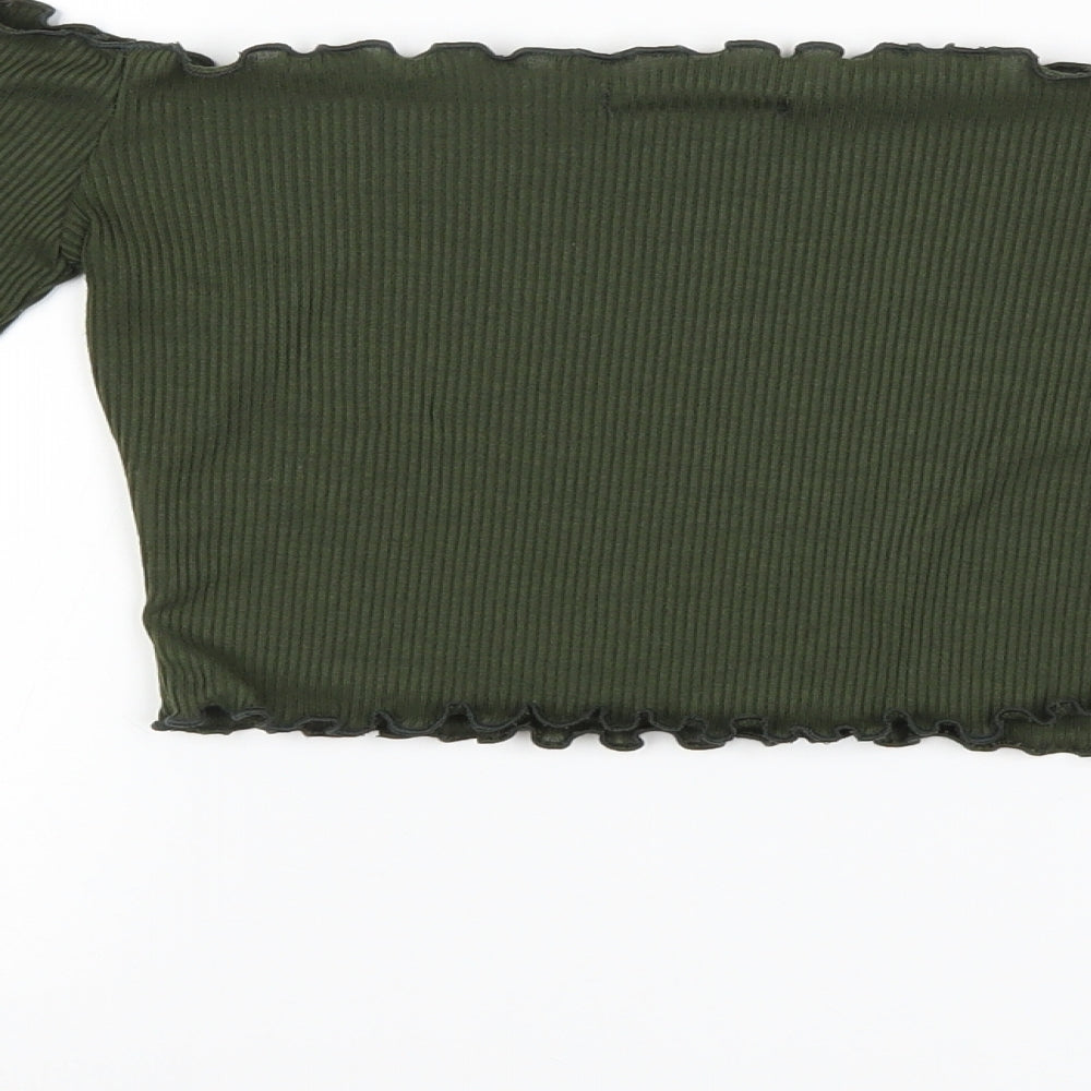 PRETTYLITTLETHING Womens Green   Basic Blouse Size 4