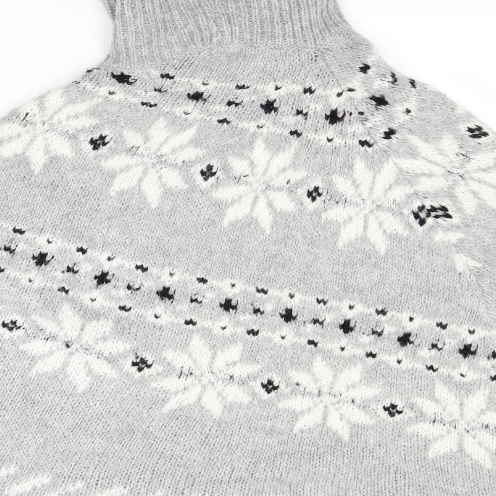 NEXT Womens Grey Floral  Pullover Jumper Size L