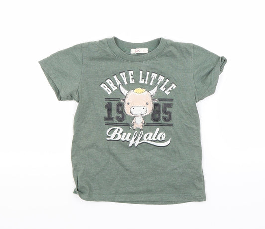 Fox Boys Green   Basic T-Shirt Size 2 Years