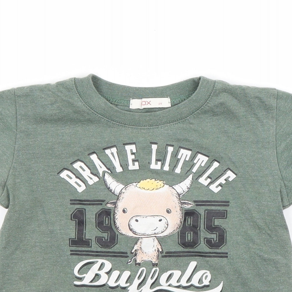 Fox Boys Green   Basic T-Shirt Size 2 Years
