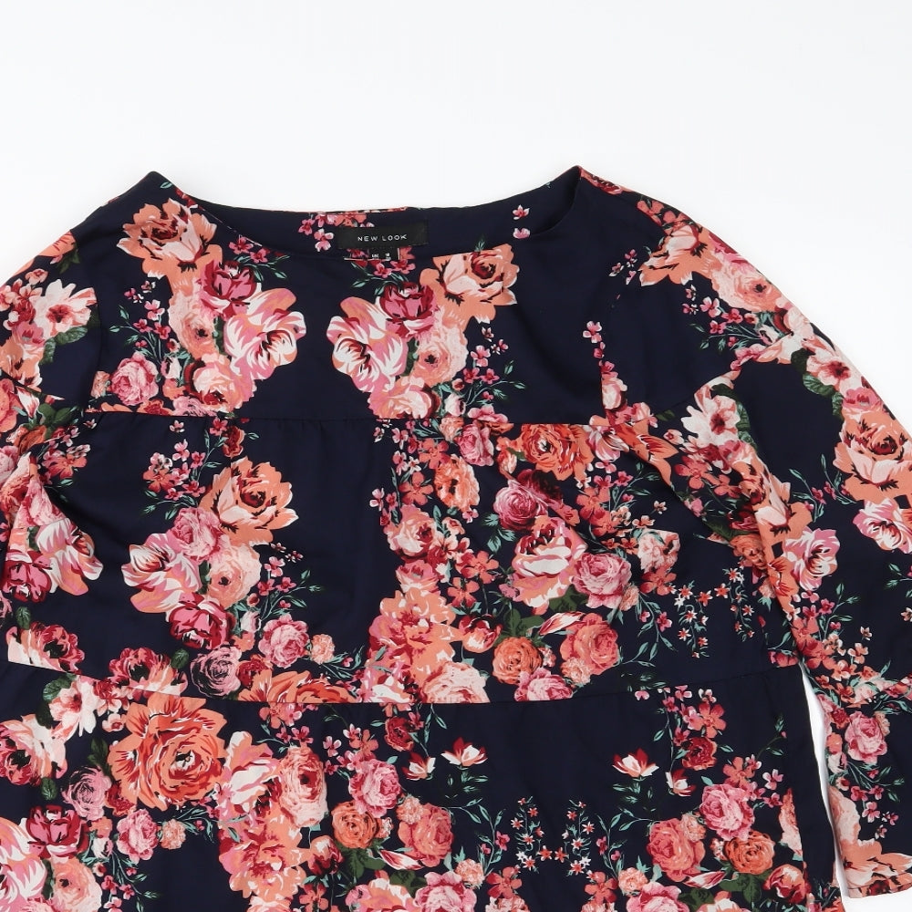 New Look Womens Blue Floral  Shift  Size 10