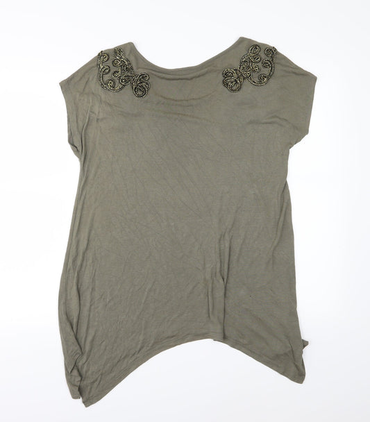 H&M Womens Green  Jersey Basic T-Shirt Size M