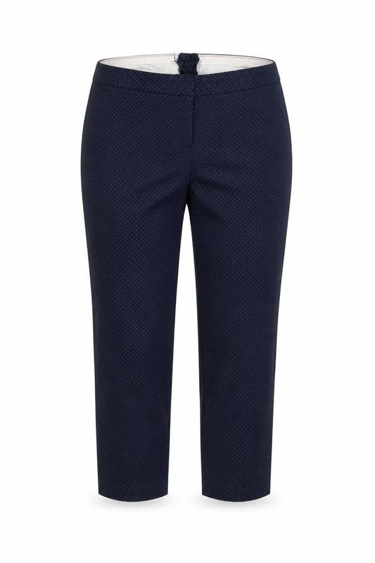 Preworn Womens Blue Polka Dot  Cropped Trousers Size 32 in L27 in