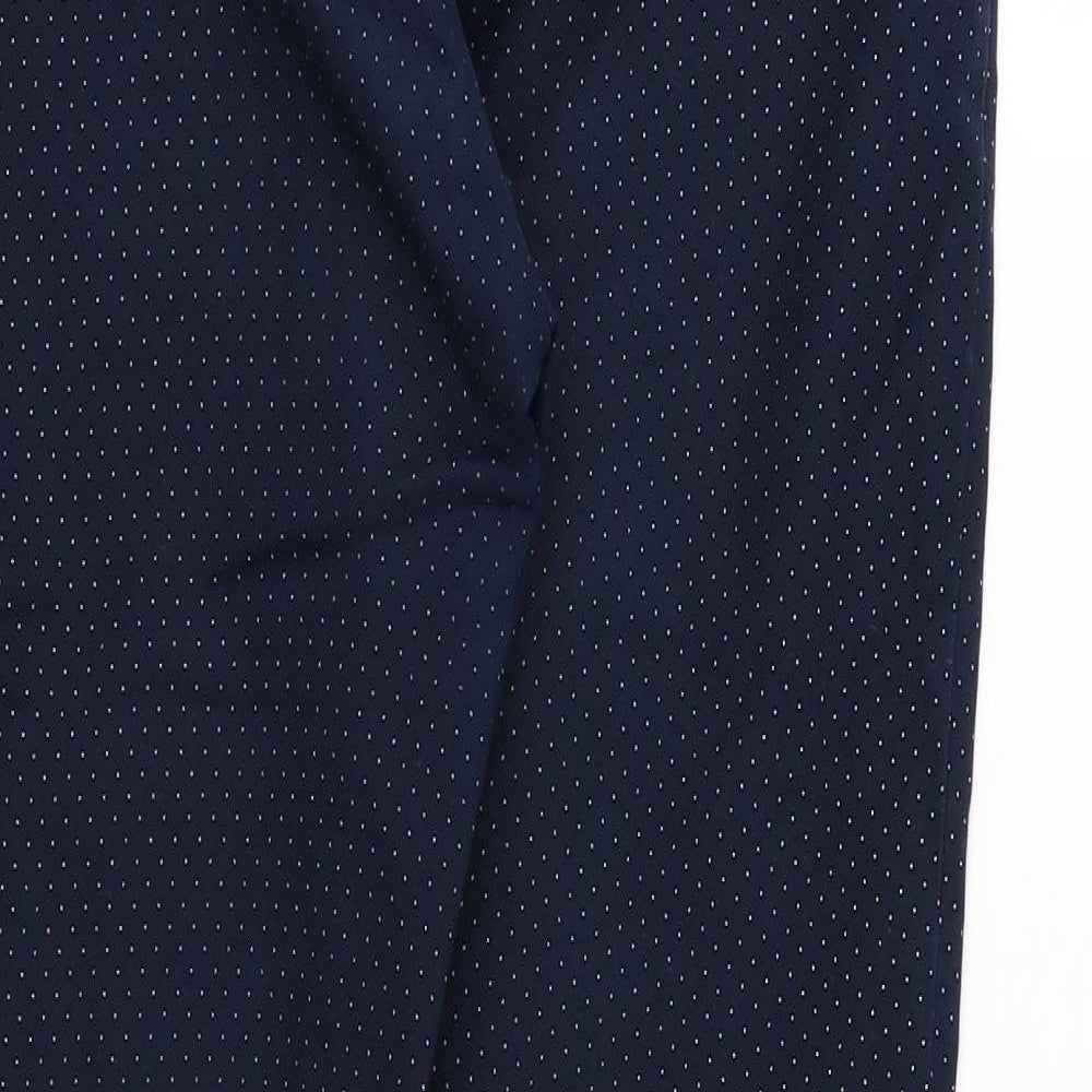 Preworn Womens Blue Polka Dot  Cropped Trousers Size 32 in L27 in